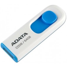 Флеш-пам`ять 64GB "A-Data" C008 USB2.0  white/blue