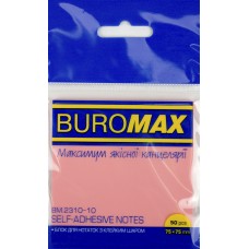 Стікери пласт. з липк. краєм 75х75мм 50арк. прозоро-рожевий "Buromax" №BM.2310-10(12)(240)