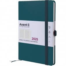 Щотижн. A5 "Axent" дат2025 Prime Strong малахітовий №8507-25-31(12)