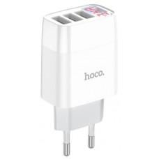 Зарядний пристрій Hoco №C93A 3USB+lightning Digital display 3.4A white(12)