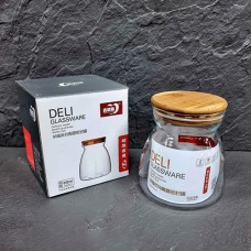 Банка для сип. продуктів скло 650мл "Deli" №32250/0751S&T/(24)