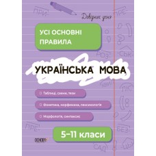 Книжка A4 "Довідник учня. Українська мова. Усі означення і формули" 5-11кл. /Ранок/(20)