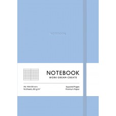 Блокнот A5 96арк. кліт. еко шкіра обкл.,ніжно блакитний №A5-7113K/Школярик/(12)