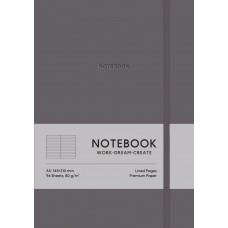 Блокнот A5 96арк. лін. еко шкіра обкл.,темно-сірий №A5-7126L/Школярик/(12)