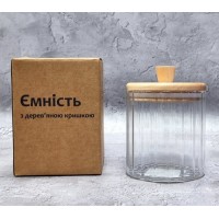Банка для сип. продуктів скло 540л з дерев. кришкою №32255/S&T/(24)(36)