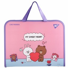 Папка-портфель "Yes" №492239 А4 "Line Friends. Choco and Cony" з ручками(12)(48)