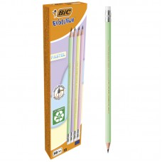 Олівець гр. "Bic" №bc518306 HB Еволюшн Pastel з гумкою(12)(72)