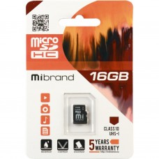 Карта пам`яті 16Gb Micro-SDHC(UHS-1) Mibrand class10 №1901