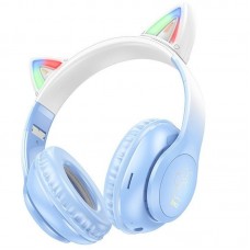 Навушники HOCO W42 Cat Ear BT blue+мікрофон