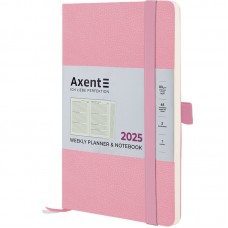 Щотижн. A5 "Axent" дат2025 лін./кліт. Partner Soft Skin пудровий №8509-25-24-A(12)(24)