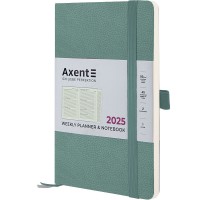 Щотижн. A5 "Axent" дат2025 лін./кліт. Partner Soft Skin сіро-лазурний№8509-25-48-A(12)(24)