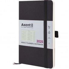 Щотижн. A5 "Axent" дат2025 лін./кліт. Partner Soft Skin чорнийй №8509-25-01-A(12)(24)