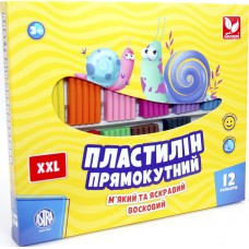 Пластилін "Школярик" 12 кольор. 216гр №303117001(12)
