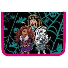 Пенал "Monster girls" б/н,1від.,з 2 відворотами+розклад 13,5х19,5х3,5см №JO-15053(12)(72)